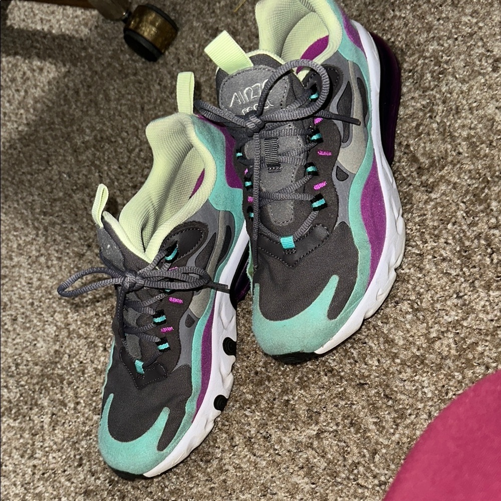 Nike Gray and Purple Sneakers with Layered Design